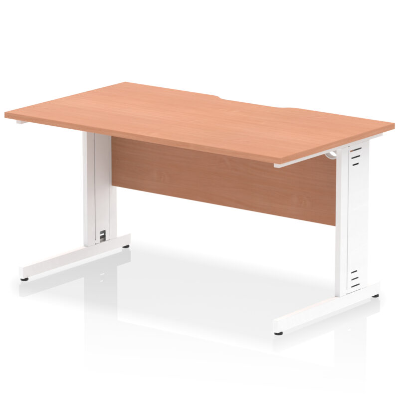 Pace Scalloped Edge 1400mm Straight Desk Cable Managed Leg - Image 4