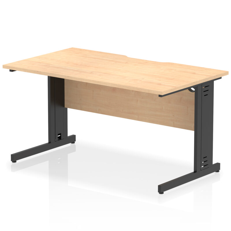 Pace Scalloped Edge 1400mm Straight Desk Cable Managed Leg - Image 8