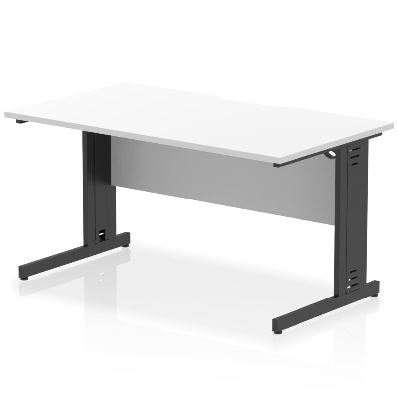 Pace Scalloped Edge 1400mm Straight Desk Cable Managed Leg - Image 17
