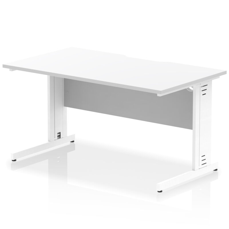 Pace Scalloped Edge 1400mm Straight Desk Cable Managed Leg - Image 19