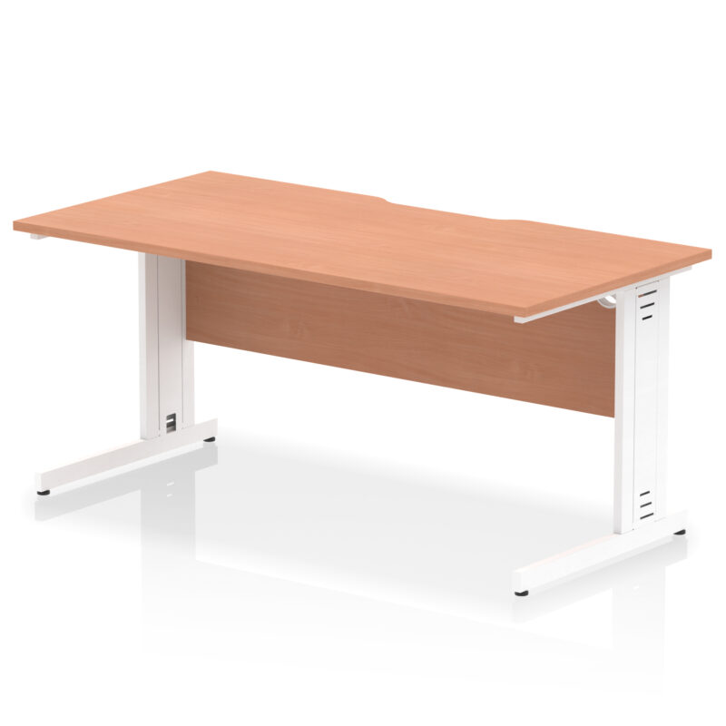 Pace Scalloped Edge 1600mm Straight Desk Cable Managed Leg - Image 4