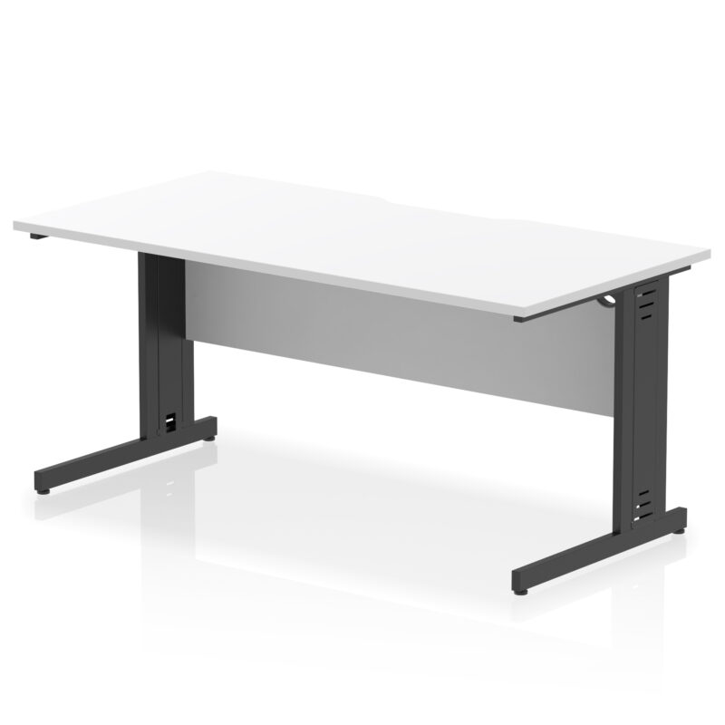 Pace Scalloped Edge 1600mm Straight Desk Cable Managed Leg - Image 17
