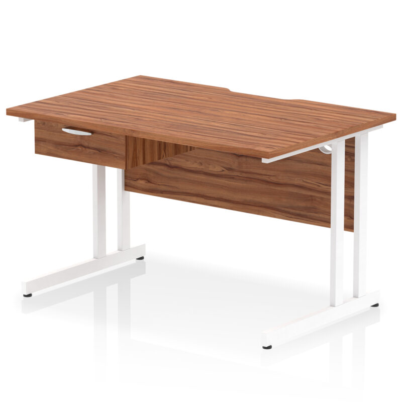 Pace Scalloped Edge Cantilever Straight Desk With Single One Drawer Fixed Pedestal - Image 44