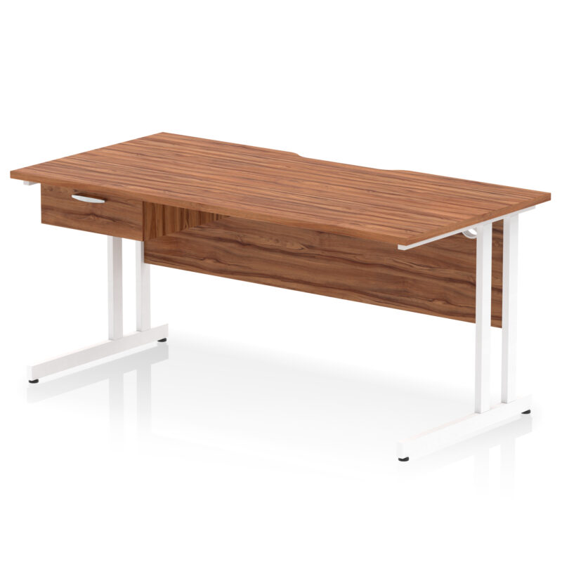 Pace Scalloped Edge Cantilever Straight Desk With Single One Drawer Fixed Pedestal - Image 56