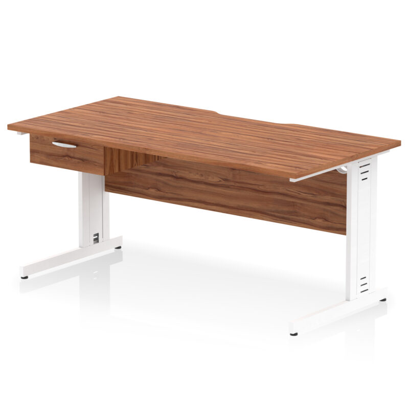 Pace Scalloped Edge Cable Managed Straight Desk With Single One Drawer Fixed Pedestal - Image 56