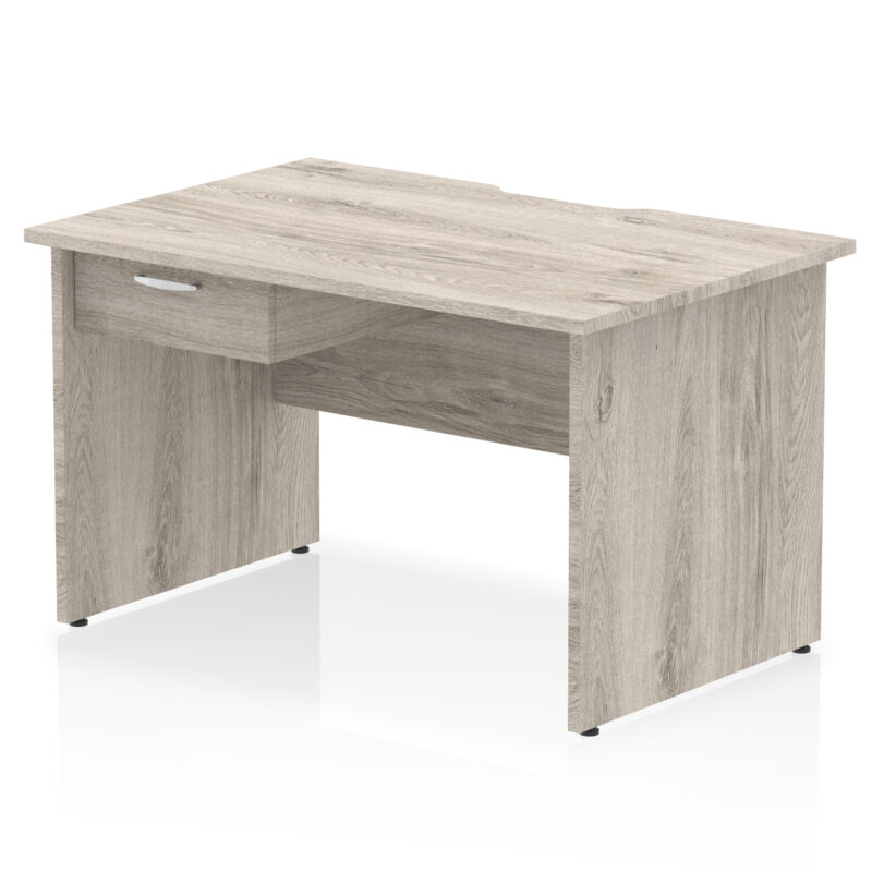 Pace Scalloped Edge Panel End Straight Desk Frame With Single One Drawer Fixed Pedestal - Image 5