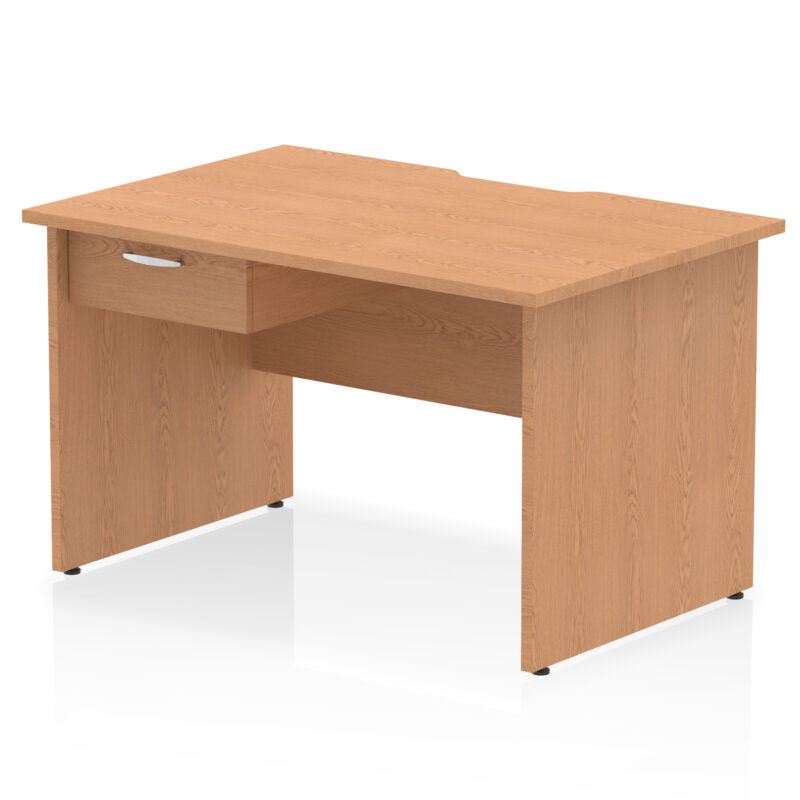 Pace Scalloped Edge Panel End Straight Desk Frame With Single One Drawer Fixed Pedestal - Image 7