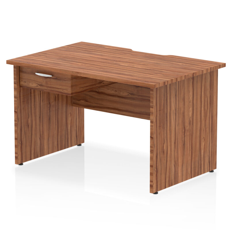 Pace Scalloped Edge Panel End Straight Desk Frame With Single One Drawer Fixed Pedestal - Image 9