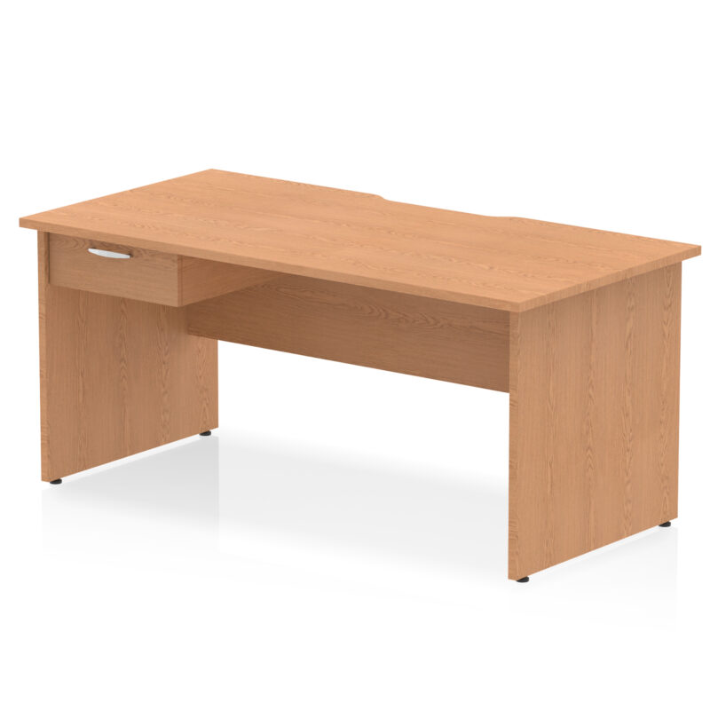 Pace Scalloped Edge Panel End Straight Desk Frame With Single One Drawer Fixed Pedestal - Image 19