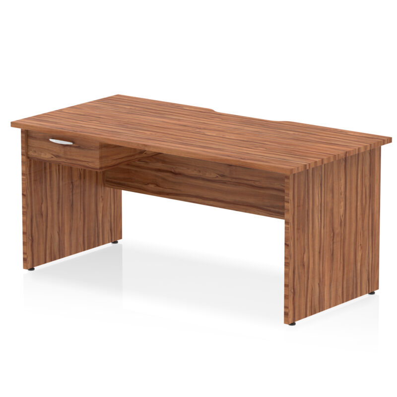 Pace Scalloped Edge Panel End Straight Desk Frame With Single One Drawer Fixed Pedestal - Image 21