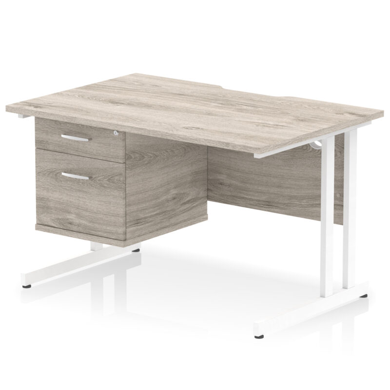 Pace Scalloped Edge 1200mm Cantilever Straight Desk With Single Fixed Pedestal - Image 8