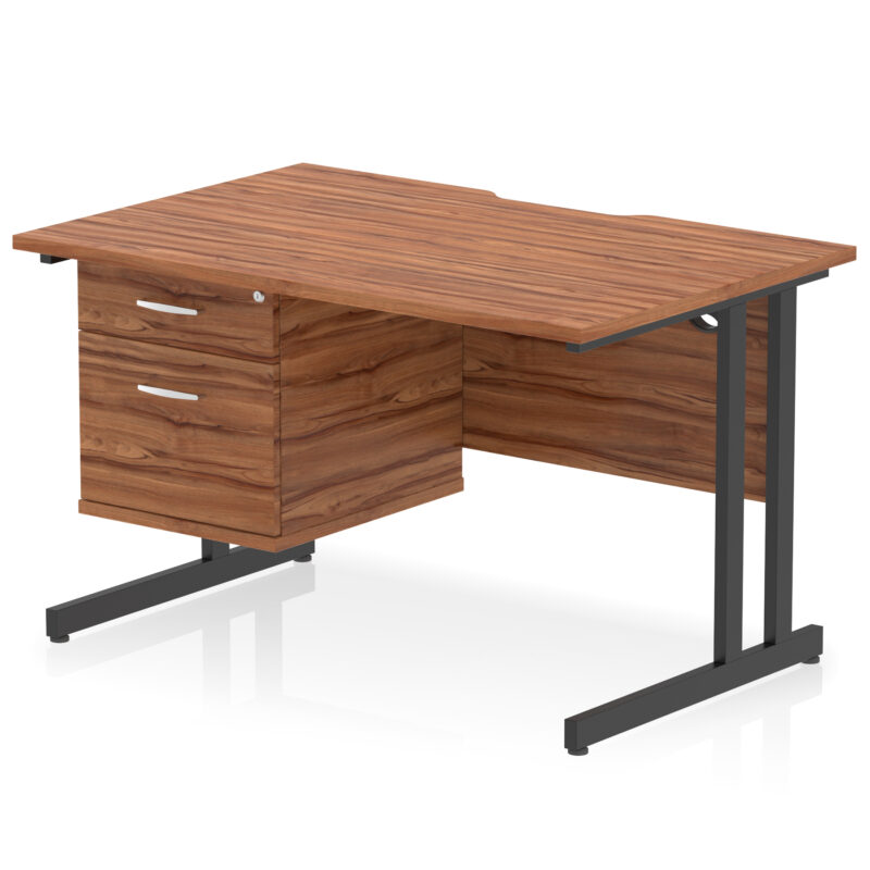 Pace Scalloped Edge 1200mm Cantilever Straight Desk With Single Fixed Pedestal - Image 15