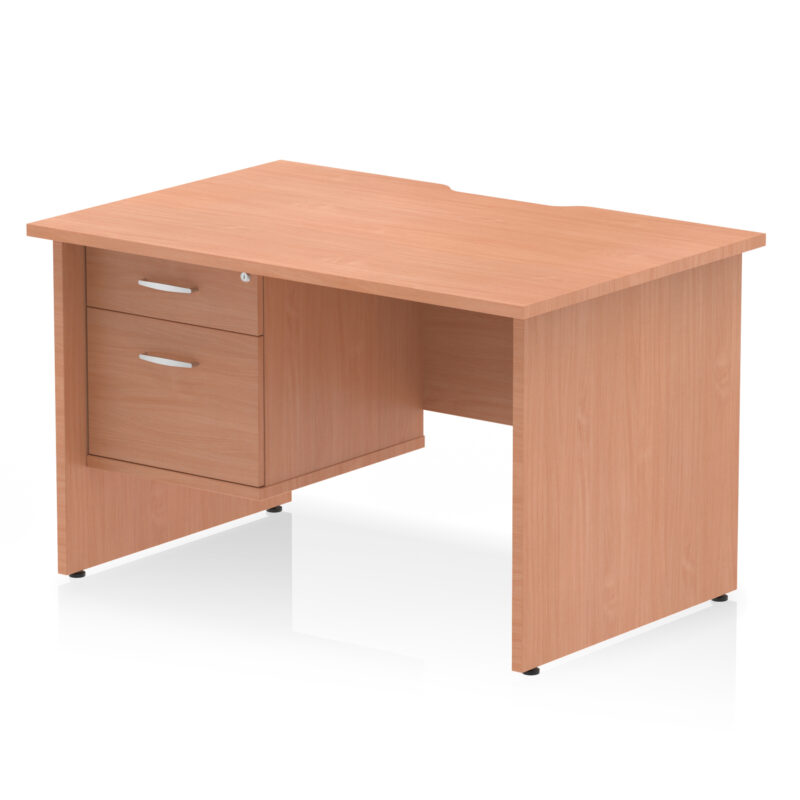 Pace Scalloped Edge 1200mm Panel End Straight Desk With Single Fixed Pedestal - Image 3