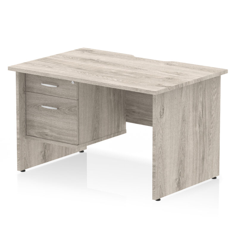 Pace Scalloped Edge 1200mm Panel End Straight Desk With Single Fixed Pedestal - Image 4