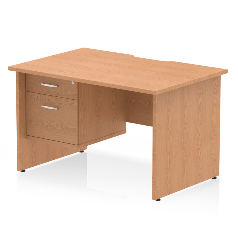 Pace Scalloped Edge 1200mm Panel End Straight Desk With Single Fixed Pedestal - Image 6