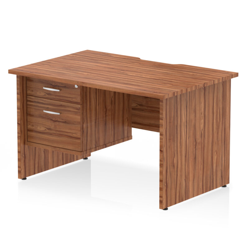 Pace Scalloped Edge 1200mm Panel End Straight Desk With Single Fixed Pedestal - Image 7