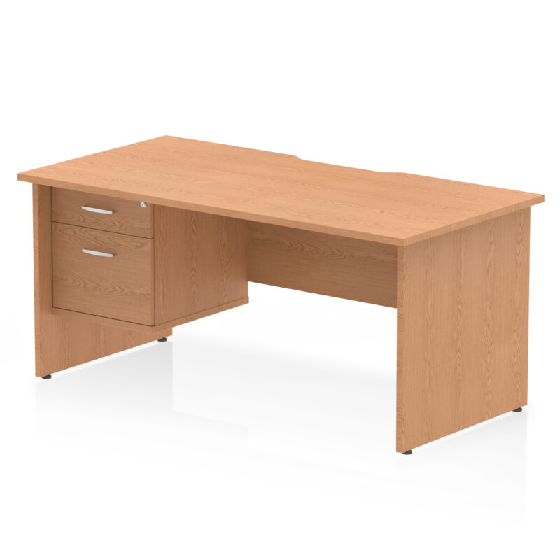 Pace Scalloped Edge 1600mm Panel End Straight Desk With Single Fixed Pedestal - Image 6