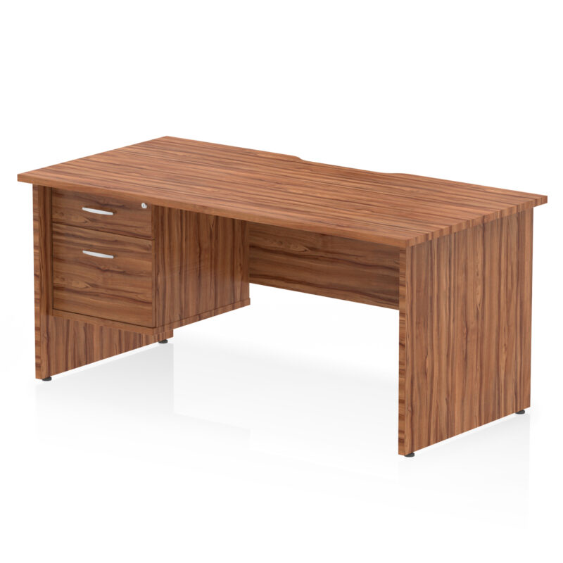 Pace Scalloped Edge 1600mm Panel End Straight Desk With Single Fixed Pedestal - Image 7