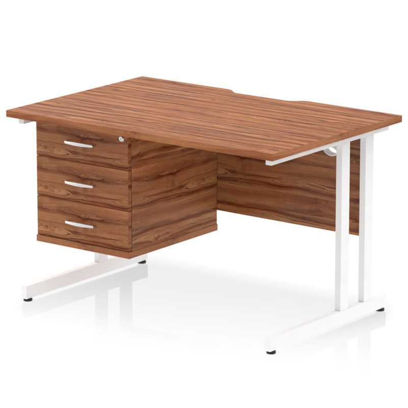 Pace Scalloped Edge 1200mm Cantilever Straight Desk With Single Fixed Pedestal - Image 35