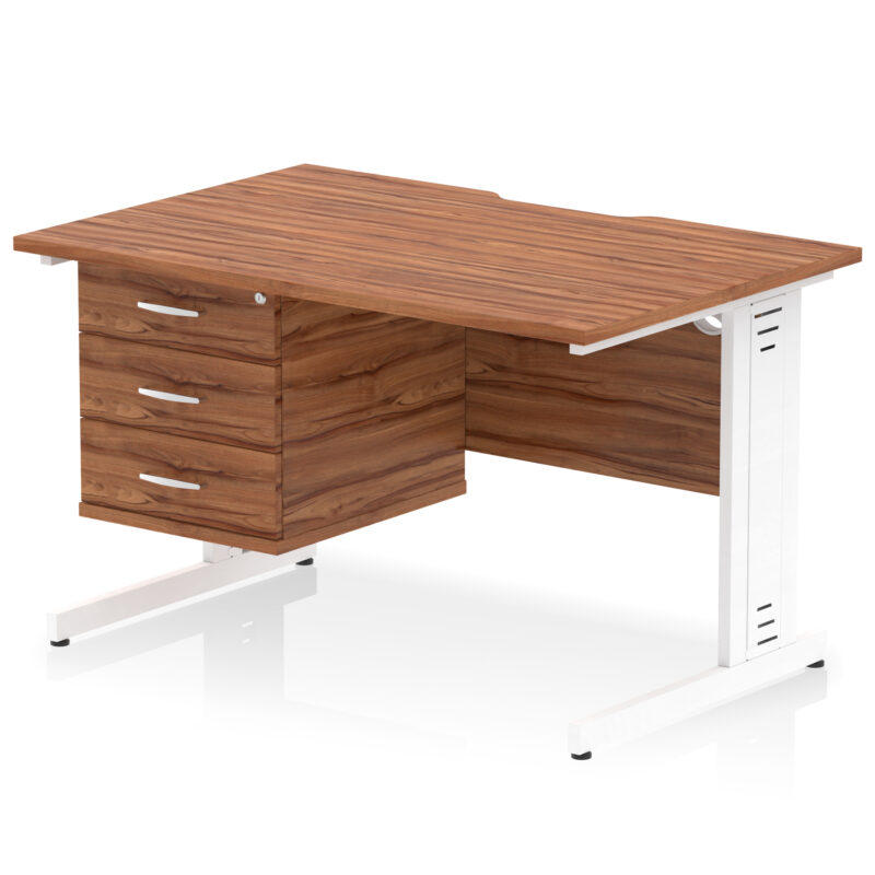 Pace Scalloped Edge 1200mm Cable Managed Straight Desk With Single Fixed Pedestal - Image 35