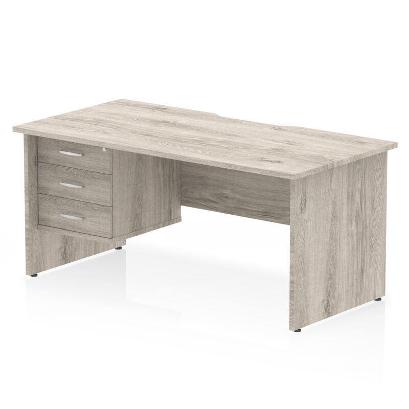 Pace Scalloped Edge 1600mm Panel End Straight Desk With Single Fixed Pedestal - Image 15