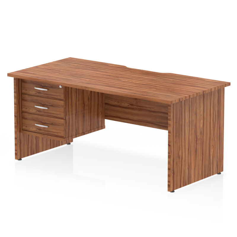 Pace Scalloped Edge 1600mm Panel End Straight Desk With Single Fixed Pedestal - Image 18