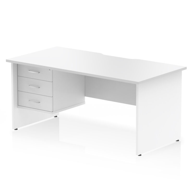 Pace Scalloped Edge 1600mm Panel End Straight Desk With Single Fixed Pedestal - Image 19