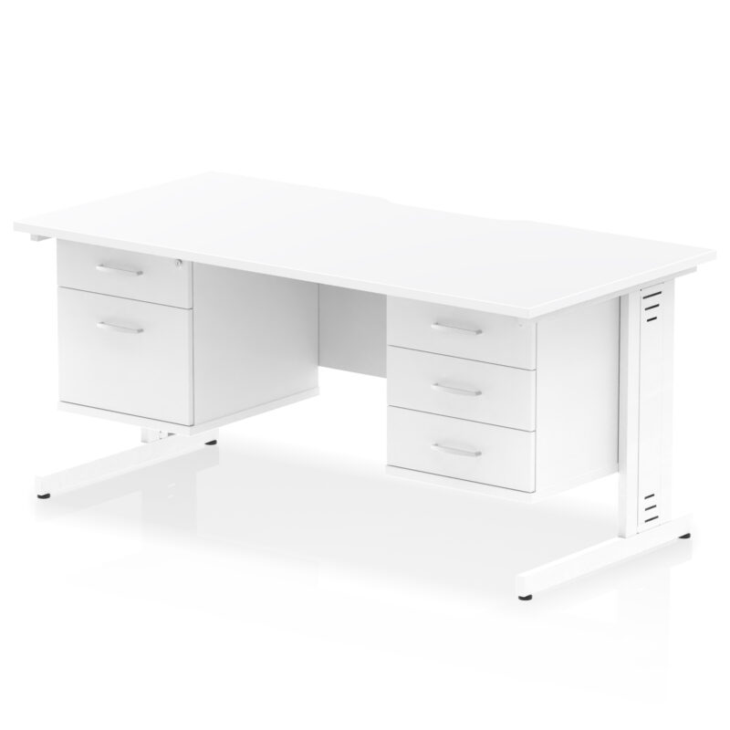 Pace Scalloped Edge 1600mm Cable Managed Straight Desk With Two Fixed Pedestal - Image 21