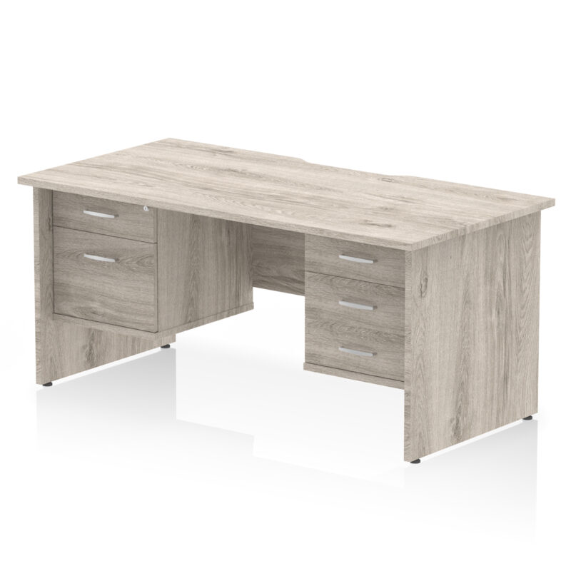 Pace Scalloped Edge 1600mm Panel End Straight Desk With Two Fixed Pedestal - Image 5