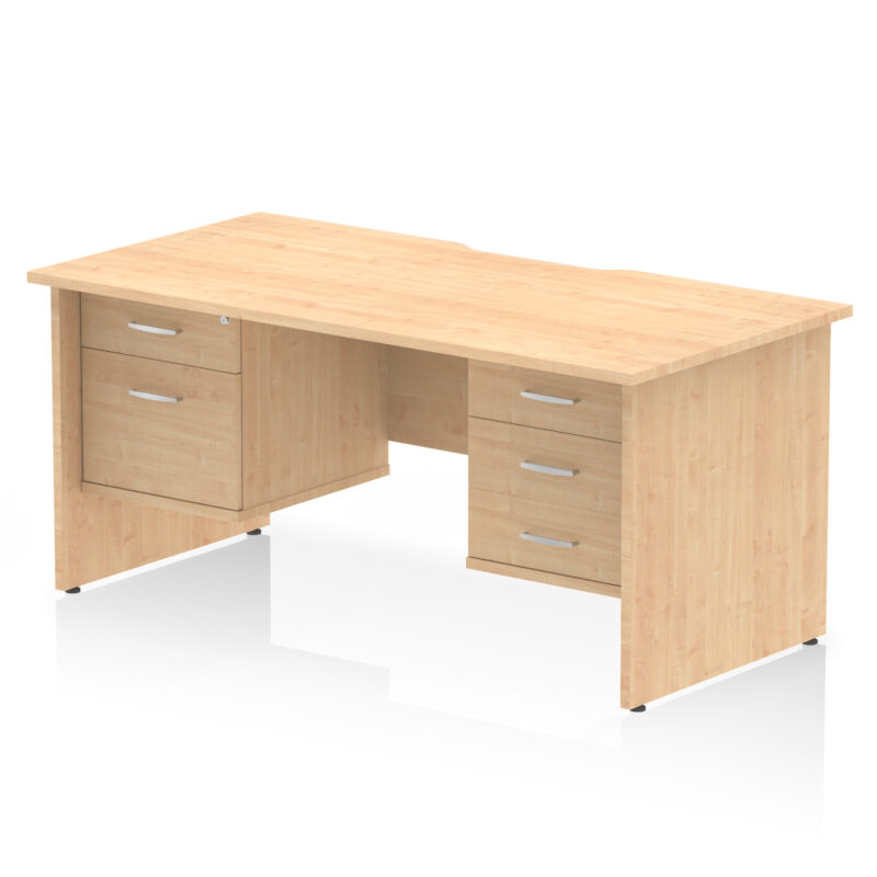 Pace Scalloped Edge 1600mm Panel End Straight Desk With Two Fixed Pedestal - Image 6