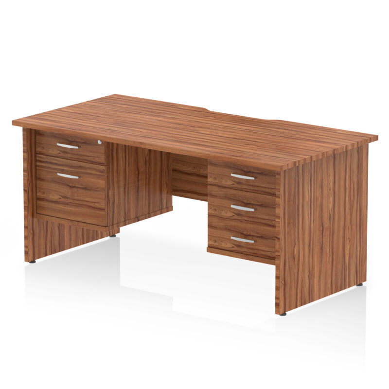 Pace Scalloped Edge 1600mm Panel End Straight Desk With Two Fixed Pedestal - Image 8