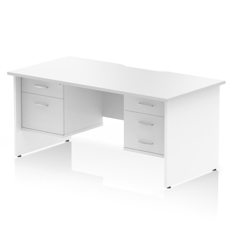 Pace Scalloped Edge 1600mm Panel End Straight Desk With Two Fixed Pedestal - Image 9