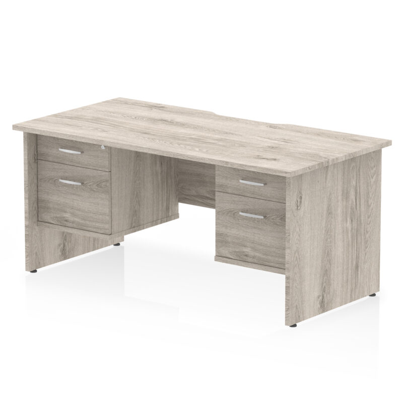 Pace Scalloped Edge 1600mm Panel End Straight Desk With Two Fixed Pedestal - Image 16