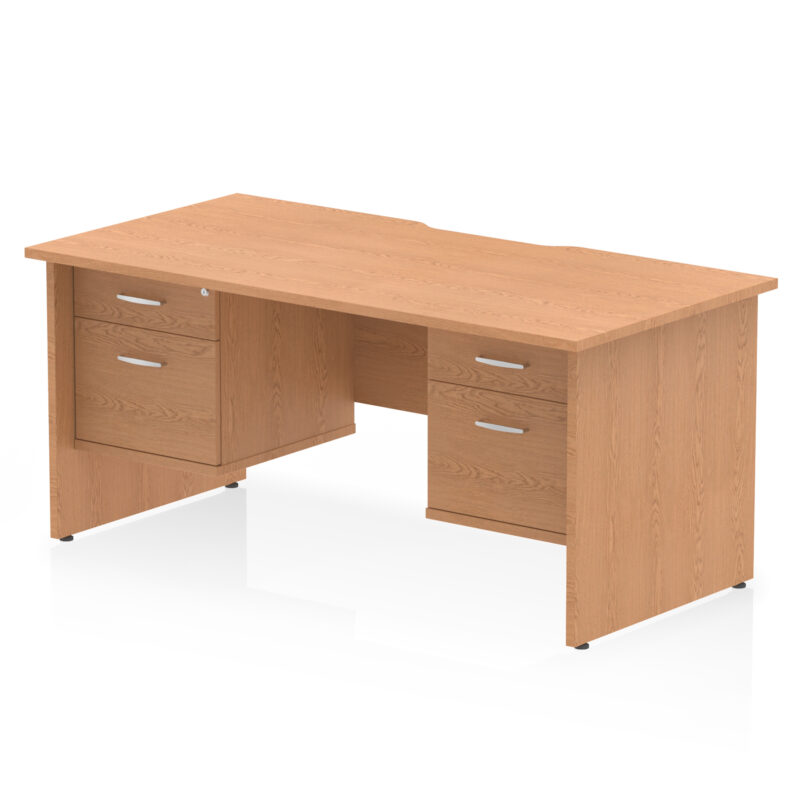 Pace Scalloped Edge 1600mm Panel End Straight Desk With Two Fixed Pedestal - Image 18