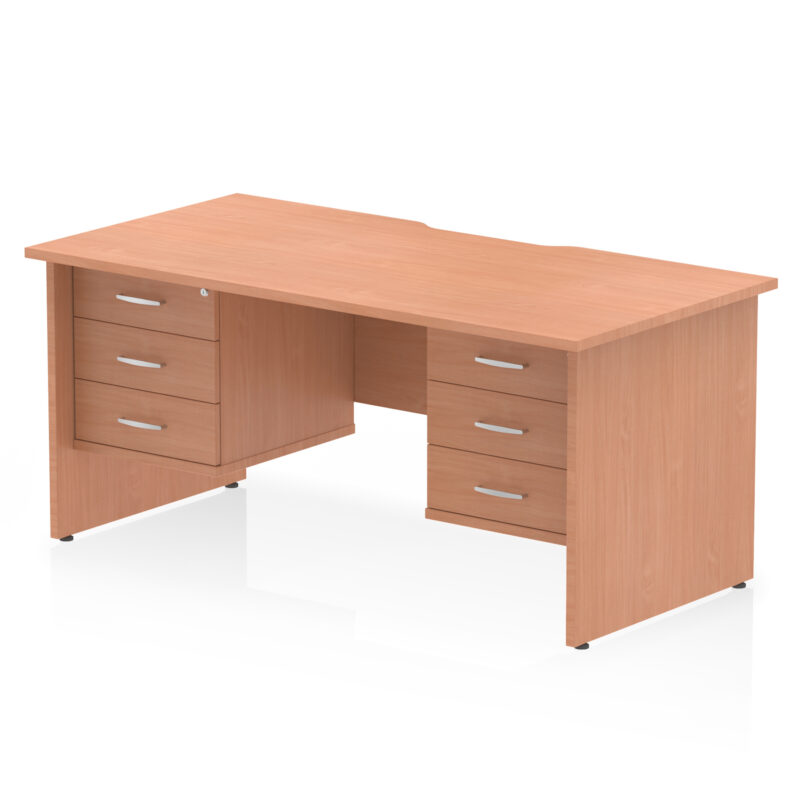 Pace Scalloped Edge 1600mm Panel End Straight Desk With Two Fixed Pedestal - Image 26