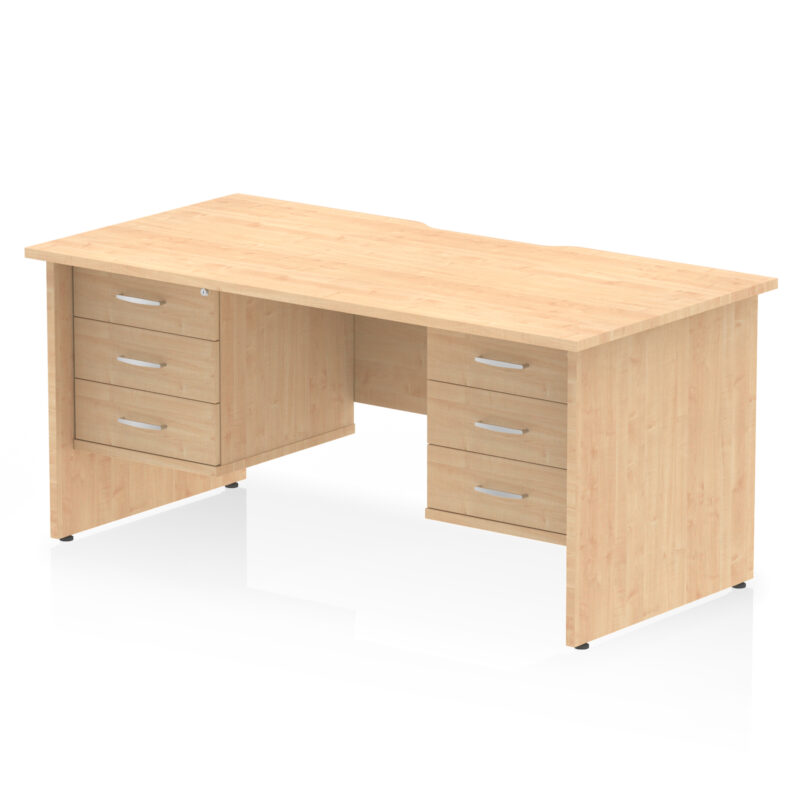 Pace Scalloped Edge 1600mm Panel End Straight Desk With Two Fixed Pedestal - Image 28