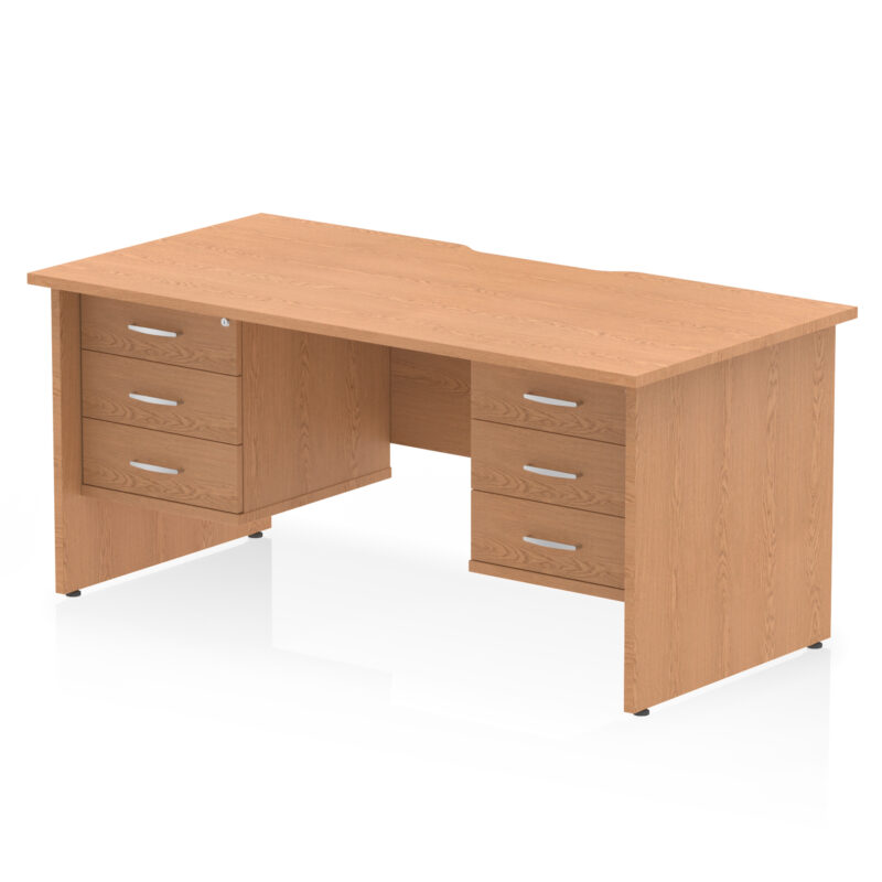 Pace Scalloped Edge 1600mm Panel End Straight Desk With Two Fixed Pedestal - Image 29