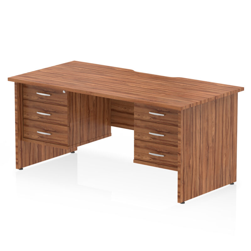 Pace Scalloped Edge 1600mm Panel End Straight Desk With Two Fixed Pedestal - Image 30