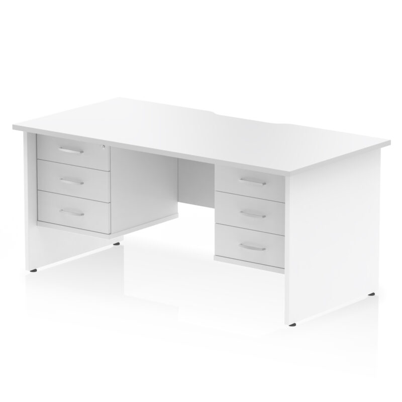 Pace Scalloped Edge 1600mm Panel End Straight Desk With Two Fixed Pedestal - Image 31