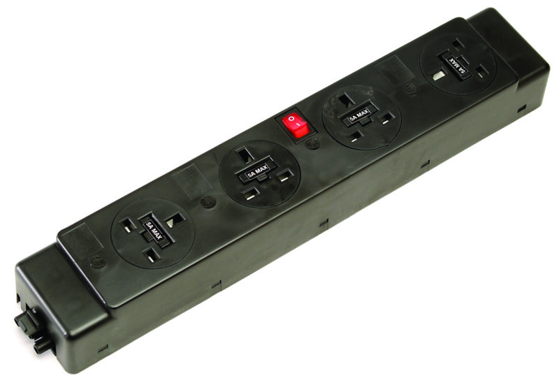 Pace Pop-Up Module 2 x UK Sockets, 1 x Neon Switch, 1 x 500mm Lead to 3 Pole Connector in White - Image 2