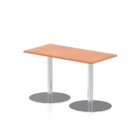 Sintra Slimline Rectangular Poseur Table Silver Leg