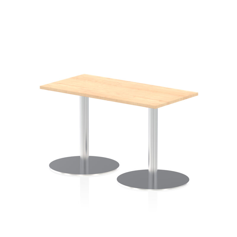 Sintra Slimline Rectangular Poseur Table Silver Leg - Image 4