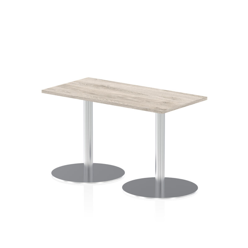 Sintra Slimline Rectangular Poseur Table Silver Leg - Image 6