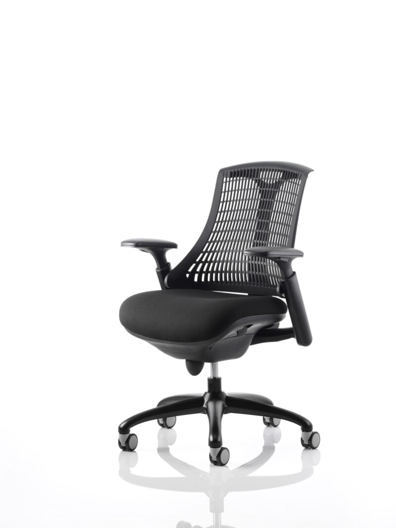 Swift Medium Back Black Frame Task Operator Office Chair with Arms - Image 32