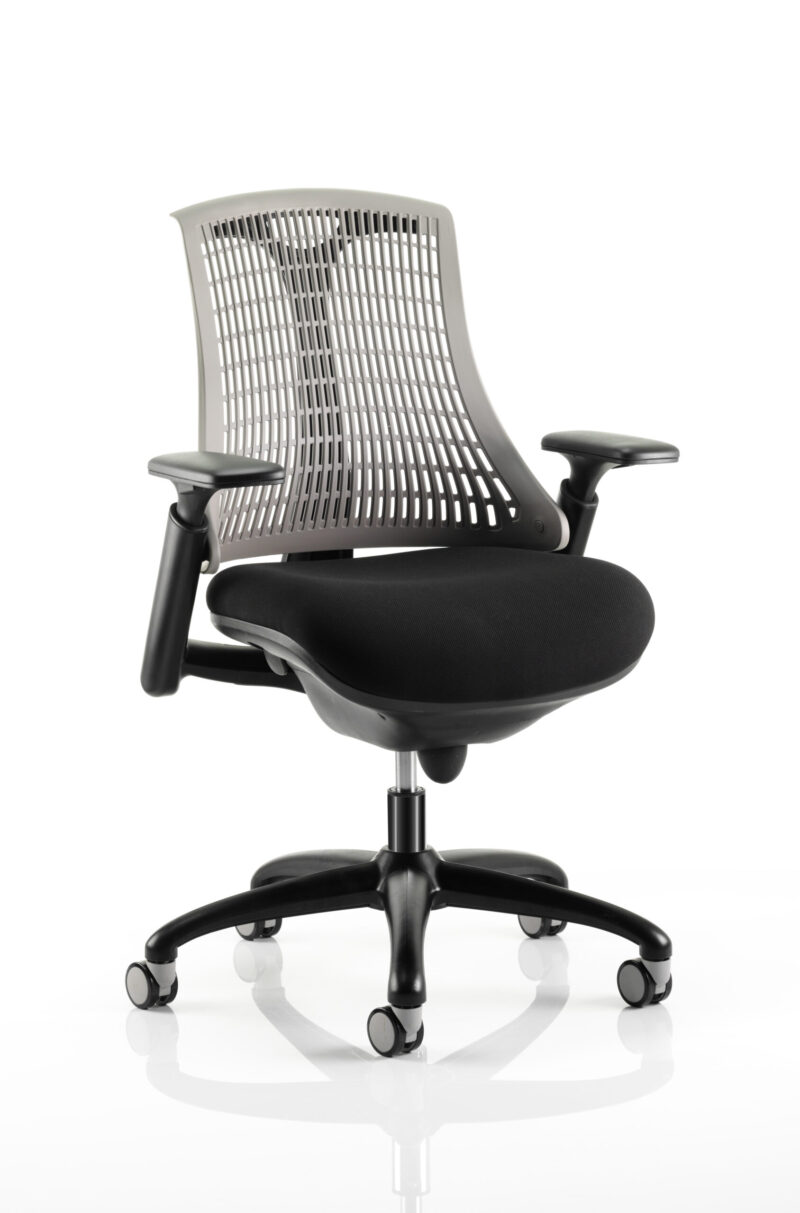 Swift Medium Back Black Frame Task Operator Office Chair with Arms - Image 44