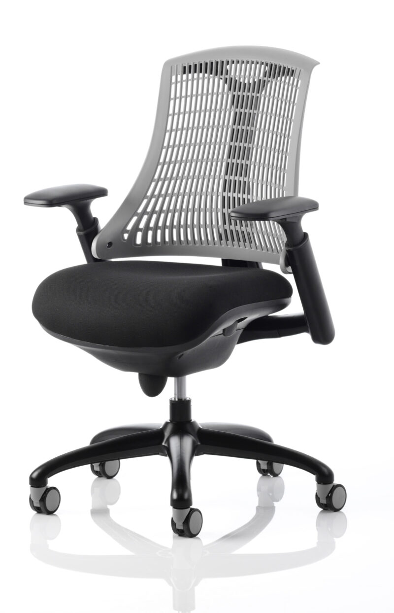 Swift Medium Back Black Frame Task Operator Office Chair with Arms - Image 45