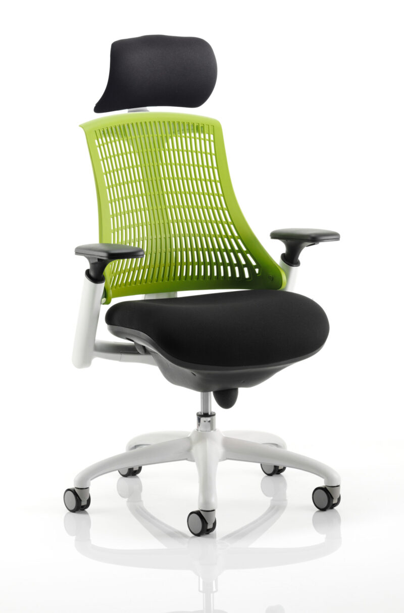 Swift Medium Back White Frame Task Operator Office Chair with Arms - Image 21
