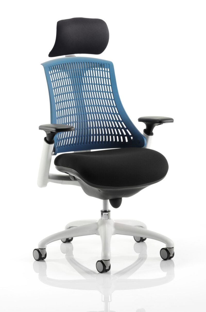 Swift Medium Back White Frame Task Operator Office Chair with Arms - Image 25