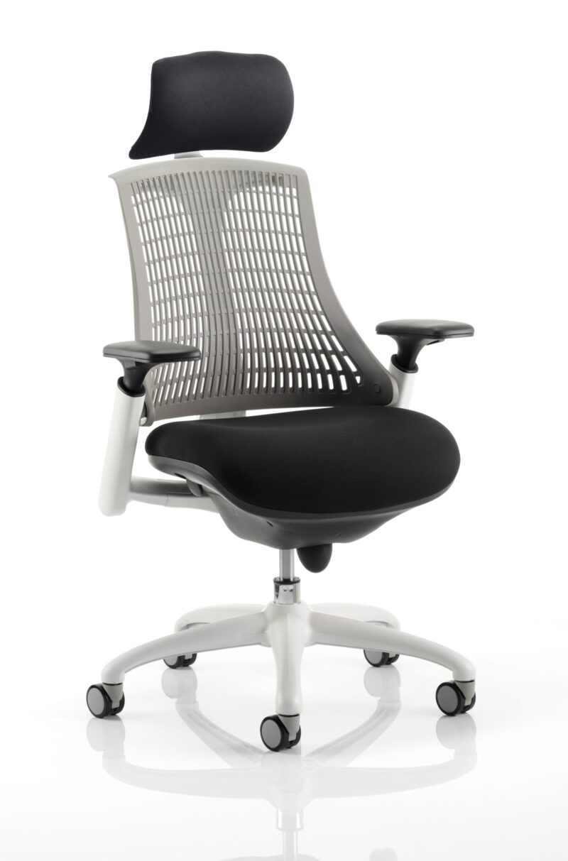 Swift Medium Back White Frame Task Operator Office Chair with Arms - Image 27
