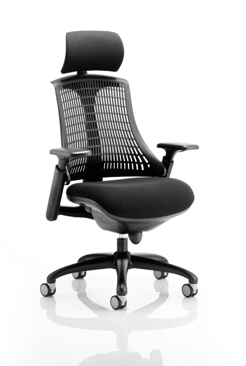 Swift Medium Back Black Frame Task Operator Office Chair with Arms